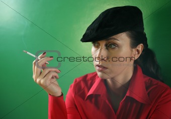 Woman with a cigarette