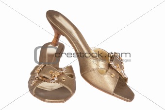shoes of gold color