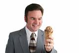 Businessman Crazy For Ice Cream