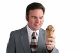Businessman Drooling For Ice Cream