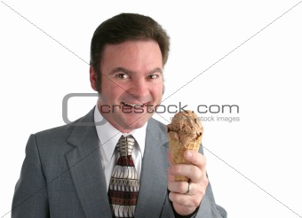Businessman Eager For Ice Cream