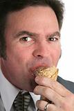 Businessman Eating Ice Cream Closeup