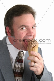 Businessman Enjoying Ice Cream