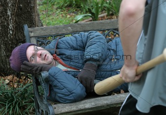Homeless Man - Terrified