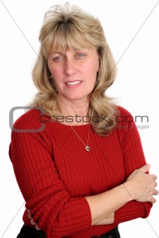 Concerned Blond Woman