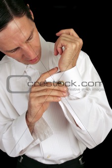 Man Wearing Cufflinks on black