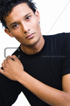 Indonesian young man in black shirt
