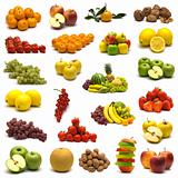large page of fruits on white background