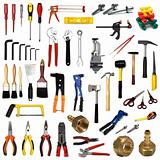 large page of tools on white background