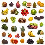 large page of fruits  on white background 3