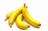four banana on white background