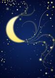 Midnight moon, stardust and stars