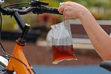 package of tea and bicycle in the parks