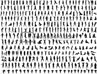 Hundreds of People Silhouettes 2 (Vectors)
