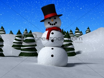 3d snowman