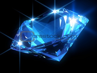 shiny blue diamond