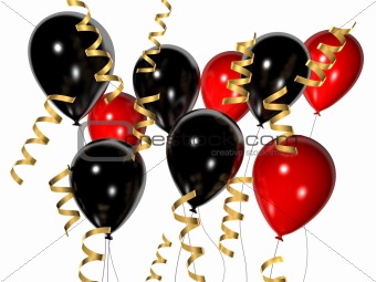 red and black balloons