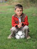 Boy and soccer ball