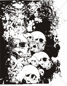 Floral skulls vector illustration