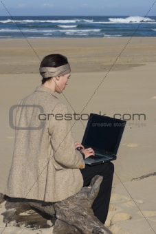 Working at the beach