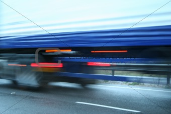 Abstract speed blur of lorry