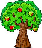 apple tree cartoon illustration