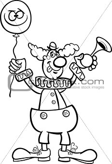 clown cartoon illustration for coloring
