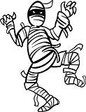 mummy cartoon for coloring book