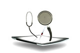 Tablet with a stethoscope