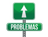 Problems in Spanish green traffic road sign