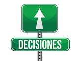 decision green sign in spanish