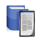 E-book reader concept. Tablet pc