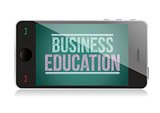 Business Education on display. Smart phone