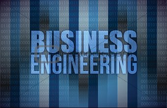 business engineering on digital screen, business