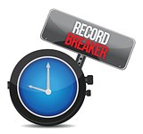 clock with words Record Breaker