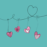 Valentine hanging hearts