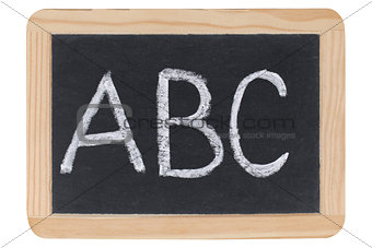 The letters ABC on a blackboard at school