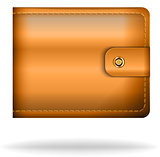 Brown leather money bag