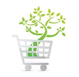 Shopping cart icon, organic concept