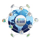 social media network globe