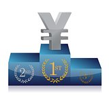 yen winner's podium