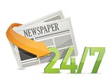 24 7 news, newspaper concept