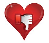 love Dislike Icon. Thumb down Sign