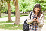 Young student using a smartphone