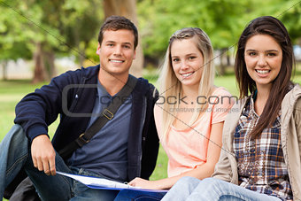 Portrait of students studying