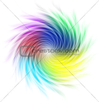 Multicolored curves forming a spiral