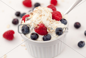 Sweet berries in whipped cream
