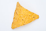 Close up of a triangle nacho