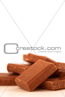 Chocolate pieces piled together