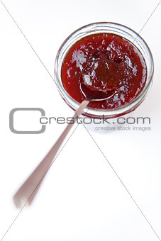 Jar of jam ready to eat